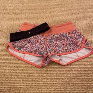 Lululemon flower shorts with headband